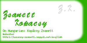 zsanett kopacsy business card