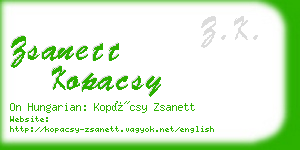 zsanett kopacsy business card